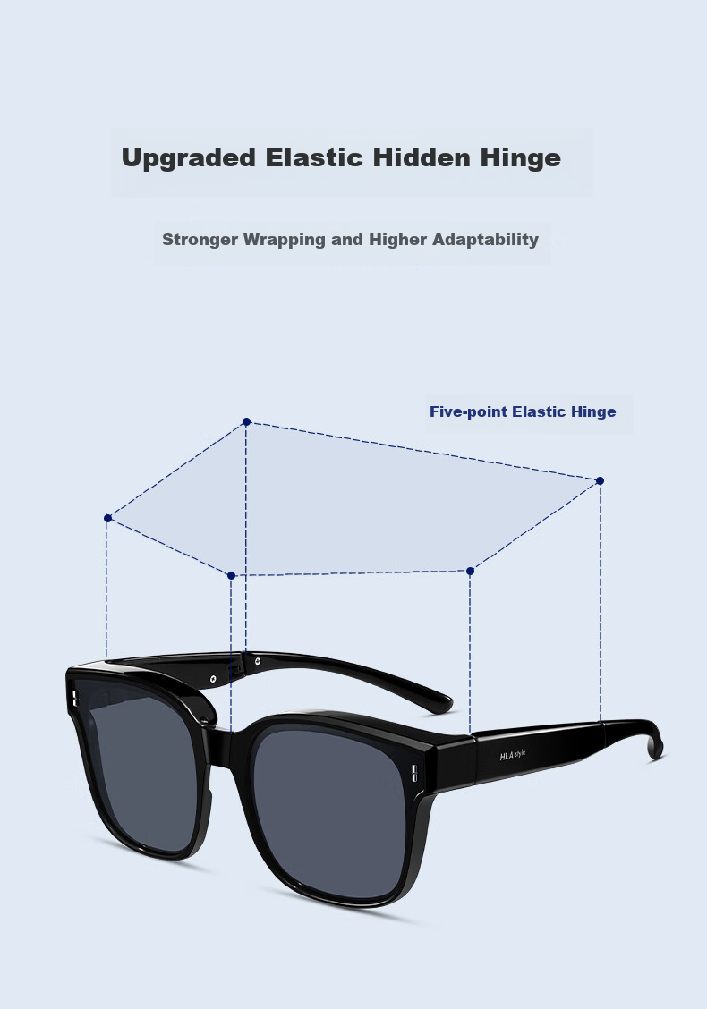 HLA Sunglasses Clip-On for Myopia Glasses, Foldable Polarized Sunglasses for Men And Women, Driving UV Protectio 1
