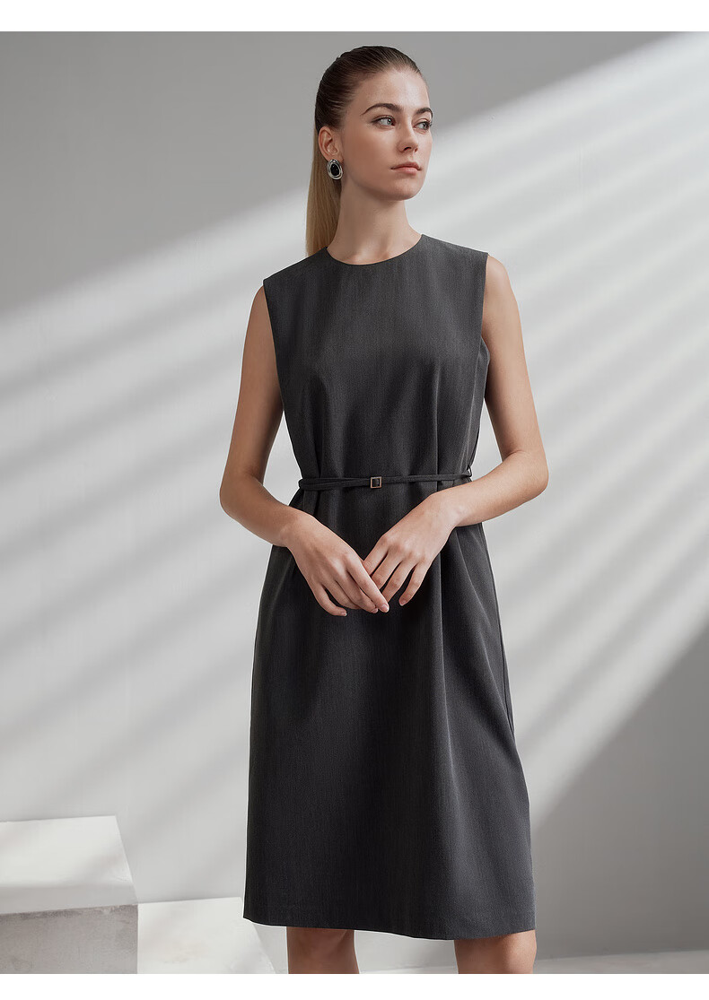 G2000 [Delivery Belt/multidirectional Elastic] Women's Department Store Style Spring And Summer Sleeveless Dress, Black, L/38 8