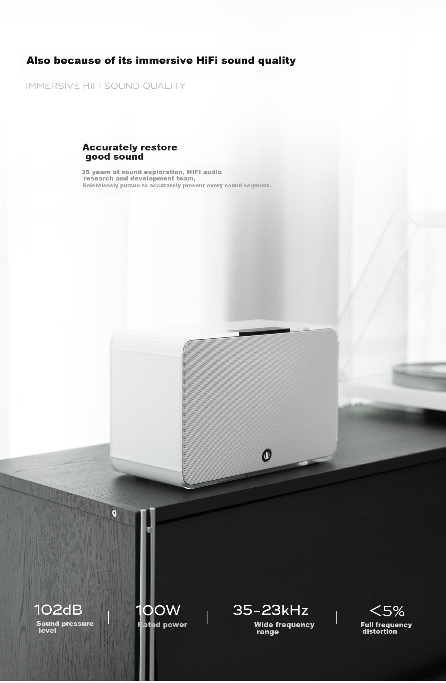Lingke Fengyu A5 Stereo Bass Bluetooth Speaker, HIFI Bluetooth High-Quality Sound, Active Home Desktop Speaker, Practical Birthday Gift [Hui Sheng Award] Black 4