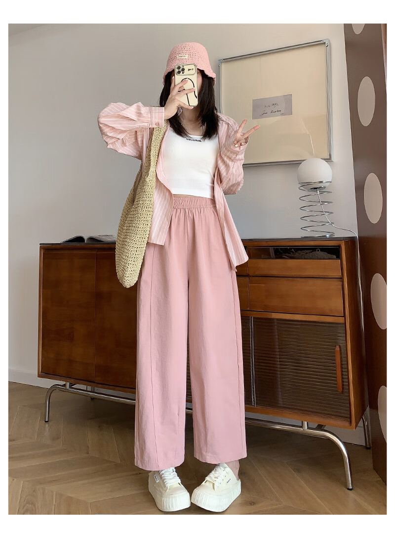 LangSha Women's Summer Thin Harem Radish Pants Granny Style Slim Fit 2025 New Petite Naifu Trousers 14