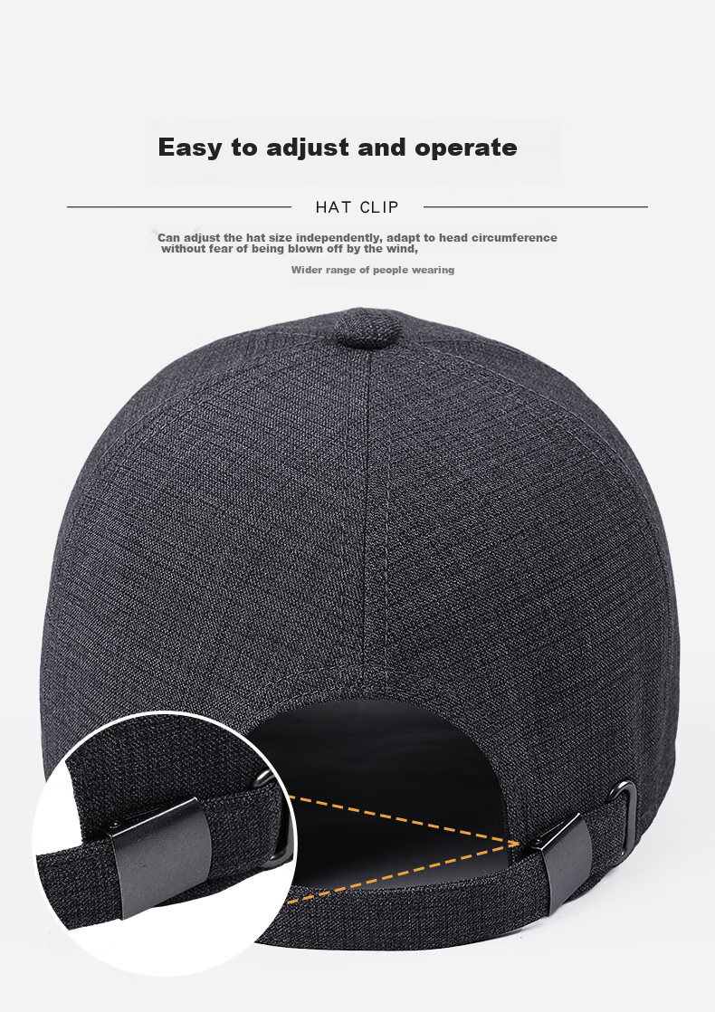 Denssyne Men's All-Season Casual Hard Brim Baseball Cap, Brand Authentic Sun Protection Cap for Middle-Aged And Elderly 7