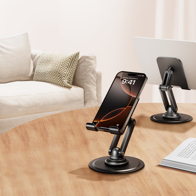JD Original Phone Stand, Three-Axis Foldable Tablet IPad Stand, Lazy Bedside Stand for Live Streaming, Gaming, Reading, Binge-Watching, Multifunctional, Compact And Portable, Suitable for Apple 17 And Huawei