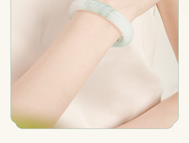 Zhoudajin CHOW TAI KING Tian Shan Jade Bangle for Women, Ice-Clear Floating Flower Jade Bracelet, Qixi Valentine's Day Gift for Girlfriend, Wife, Or Mother 4