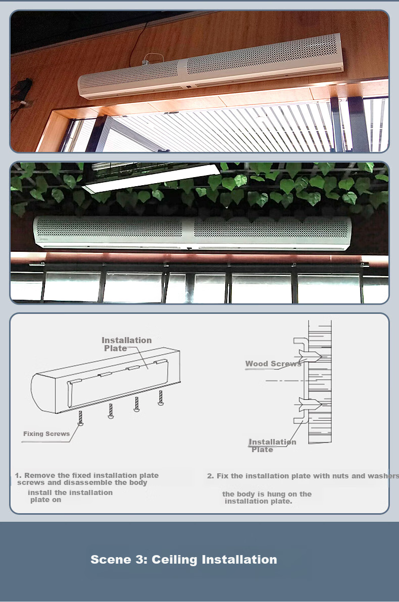 Midea Commercial Air Curtain, High-Power Wind Barrier, Low-Noise Natural Wind, for Shopping Malls And Supermarkets, Air Screen, Industrial Remote Control Wind Gate, 1.2 Meters, FM3012-Y 14