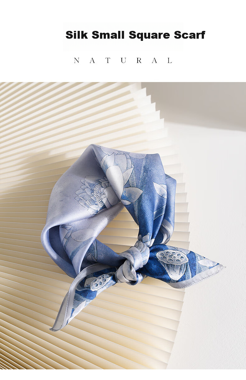 Hangsilu Silk Scarf for Women, Chinese Style Square Scarf, Mulberry Silk, Versatile Outer Wrap, Birthday Gift, Mid-Autumn Festival Present for Mom Or Teacher 4