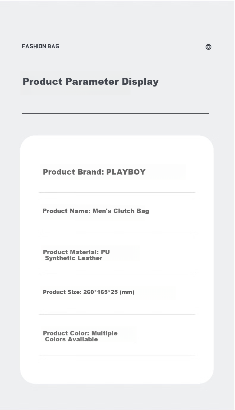 PLAYBOY Handbag for Men, Portable Envelope Bag, Men's Briefcase, Business Wallet, Large Capacity Clutch Bag, Birthday Gift 10