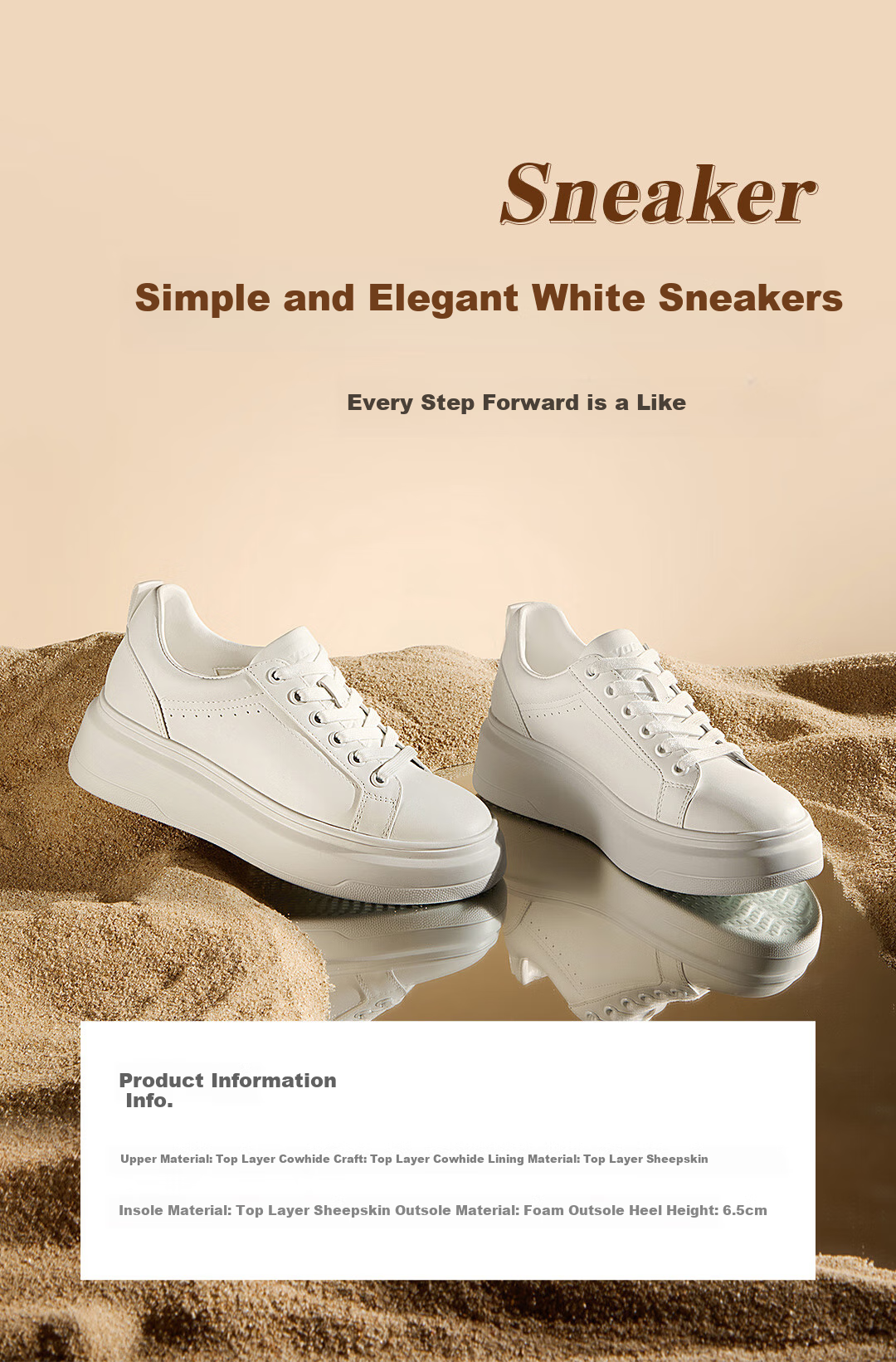 VOLO Rhinoceros Platform Sneakers, Thick-Soled White Shoes for Women, Height-Increasing Versatile Casual White Shoes, White Hollow Design, Size 35 1