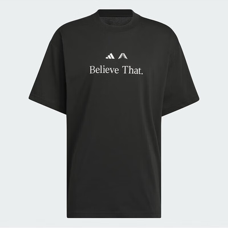 Adidas T-Shirt for Men And Women, Couples' Outfit, Fitness Training Comfortable Breathable Short-Sleeve Top JM7951 Black M 4