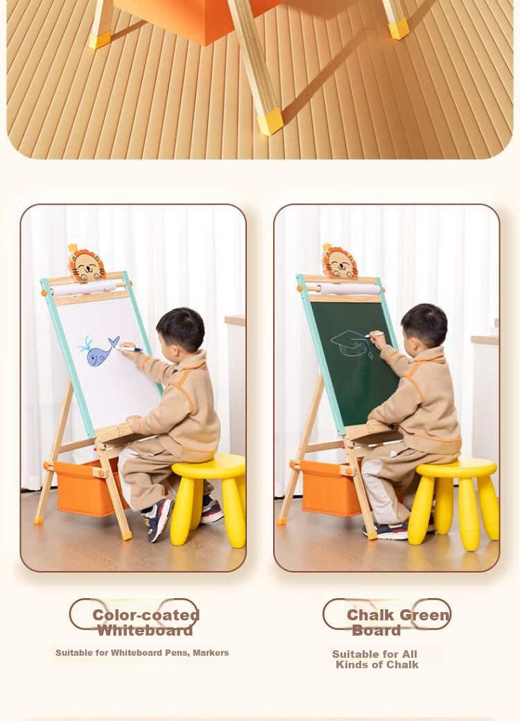 Deli Children's Magnetic Blackboard Easel with Adjustable Height, Birthday Gift Toy for Boys And Girls MF501 5