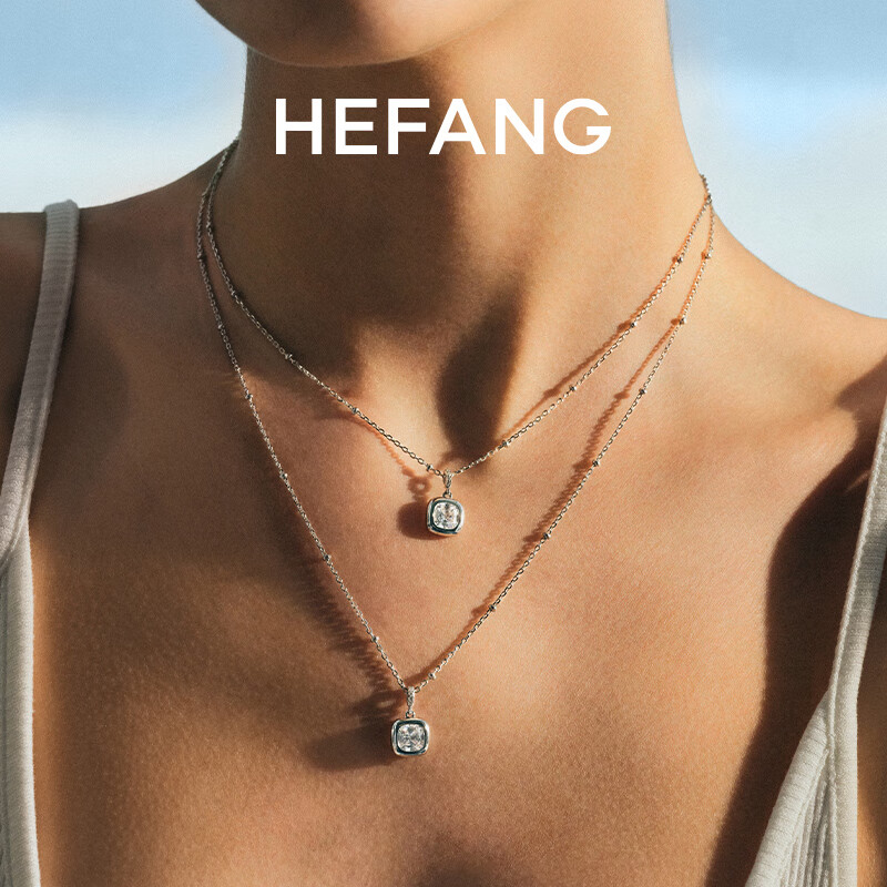 HEFANG Drunken Sugar Cube Necklace Clavicle Chain Premium Birthday Gift Women's Day Goddess Gift for Girlfriend