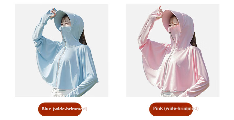 GLO-STORY Sun Protection Clothing for Women, Long-Sleeve Hooded UV-Resistant Jacket, Outdoor Anti-UV Shawl, WST114059 11