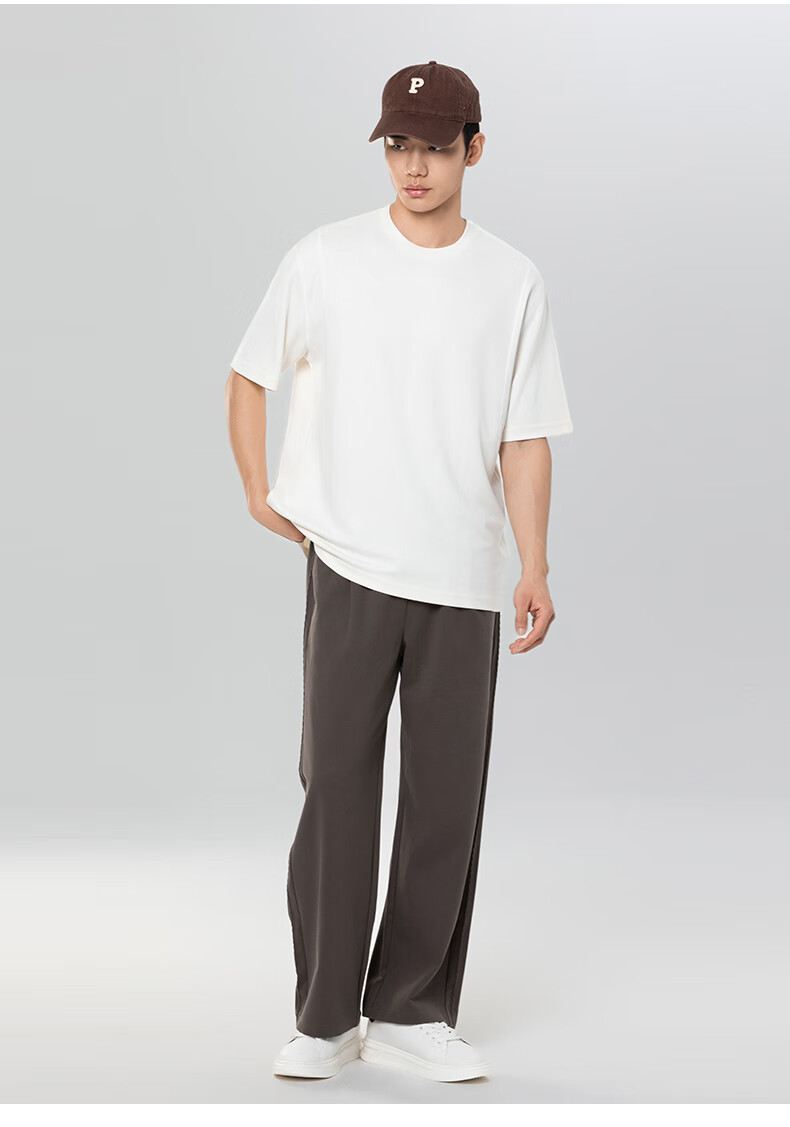 MARKLESS Men's Casual Pants, Commuter Draping Trousers, Loose-Fitting Versatile Long Pants 5808, Misty Brown, S 2