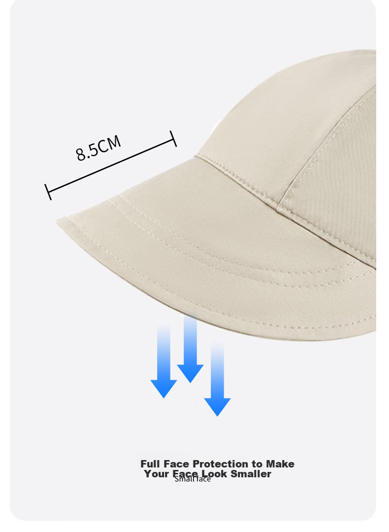 CARTELO Sun Protection Hat for Women, Spring And Summer Half-Top Sun Hat, Fisherman Hat, Trendy Hat with Hook for Hanging Mask And Ponytail 4