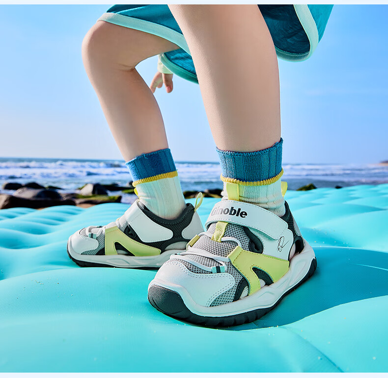 Ginoble Baby Walking Shoes Summer Boys and Girls Comfortable Breathable Sandals Beach Shoes GW1741 Light Gray/White 9