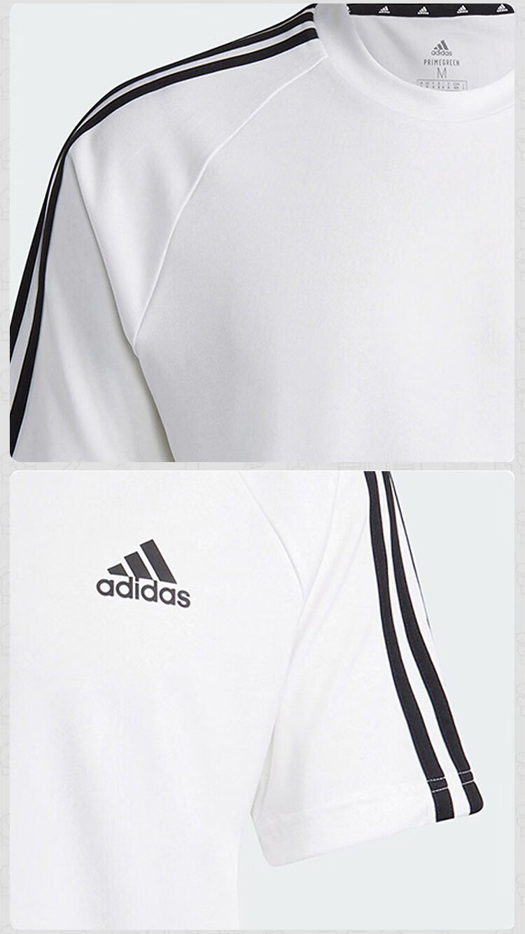 Adidas Men's M SERENO 3S T Casual Sports Short-Sleeve T-Shirt H28900, White, Size L 2