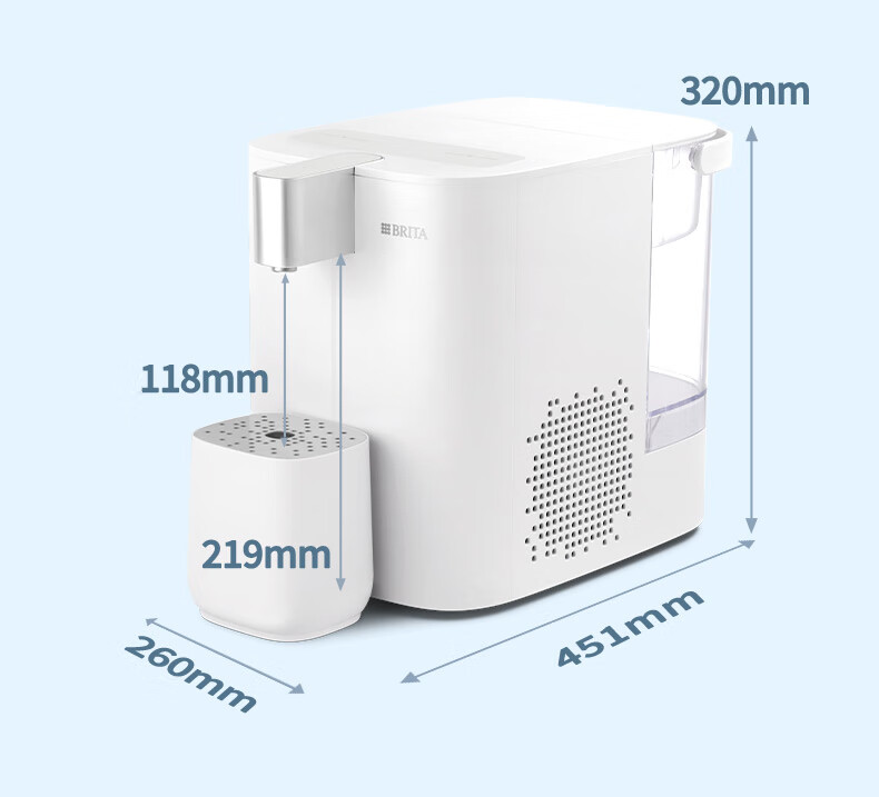 Birande (BRITA) Compact Cube Water Purifier, Instant Hot And Cold Drinking Machine, Temperature Adjustable, No Installation Required Desktop Water Purifier, Green Intelligent Water Dispenser 1