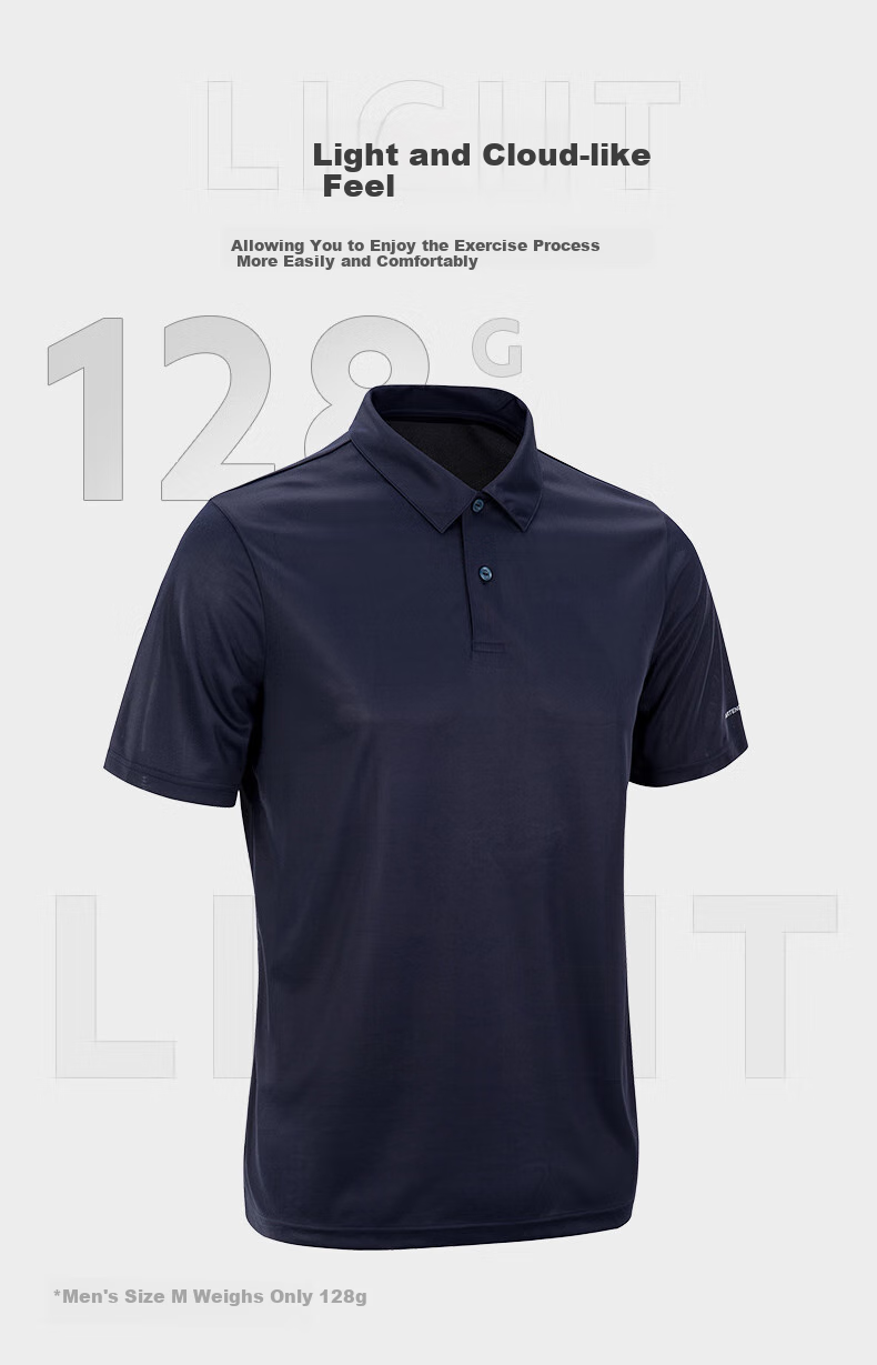 DECATHLON Sports T-Shirt, Quick-Drying Tennis Polo Shirt, Collared Short Sleeve, Loose-Fitting Breathable Tennis Wear for Men - 702389 4