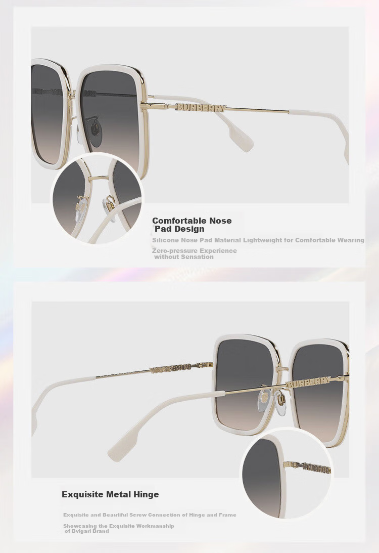 BURBERRY Sunglasses for Men And Women, Driving Sunglasses, Square Frame Glasses, Gift-Giving Authentic Product 0BE3145D1109G958 4