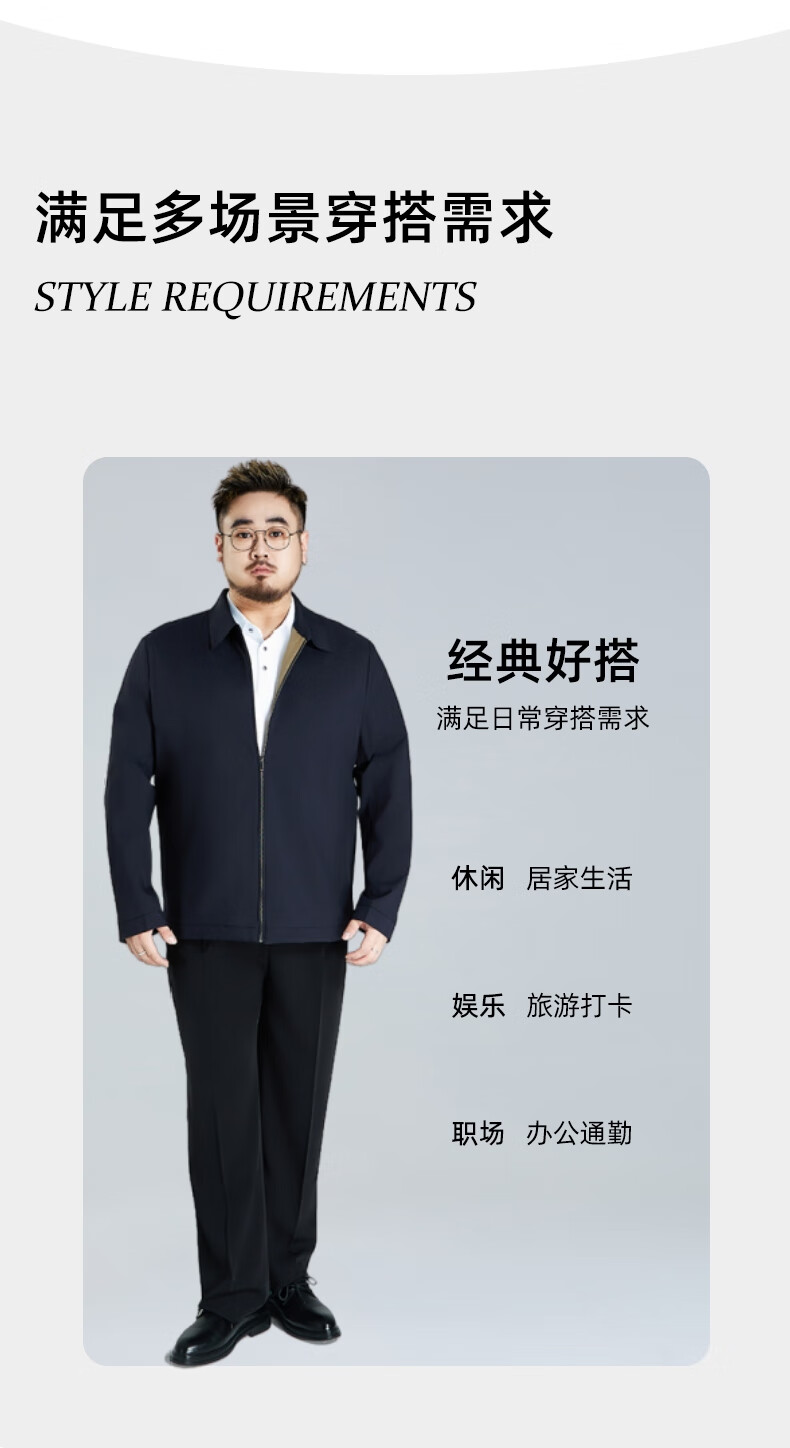 Ayoupang Large Size Business Executive Jacket for Middle-Aged And Elderly Men, Lapel Collar Coat, Navy Blue, 3XL (180-200 Jin) 1