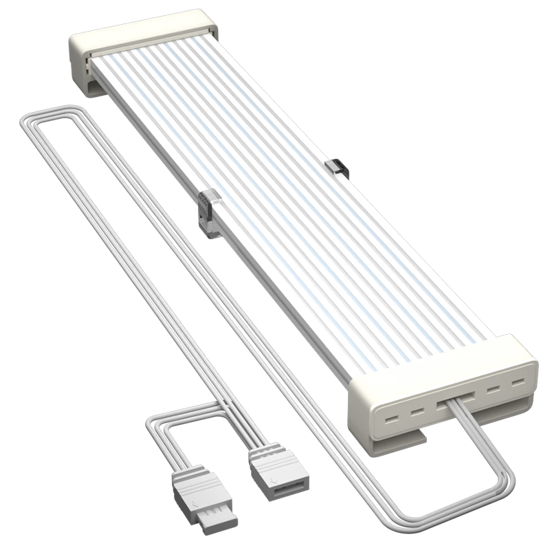 KELEPU Neon Color Soft Light Panel Graphics Card 3X8PIN Light Board (No Power Cable) 5V 3-Pin ARGB Sync TPE Silicone Thin Flexible 26CM White