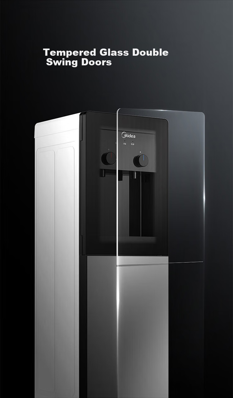 Midea Water Dispenser, Home Use, Top-Mounted, Bottled Water, Tempered Glass, Upright Double-Door Design, Office Heating Water Dispenser, Bottled Drinking Water for Dormitory And Office Use, YR1518S-X 15