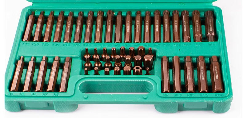 Wolvan 60-Piece Star Screwdriver Set Hex Socket Wrench Set Automotive Repair Tools Spline Double-Hexagon Bit MT 20