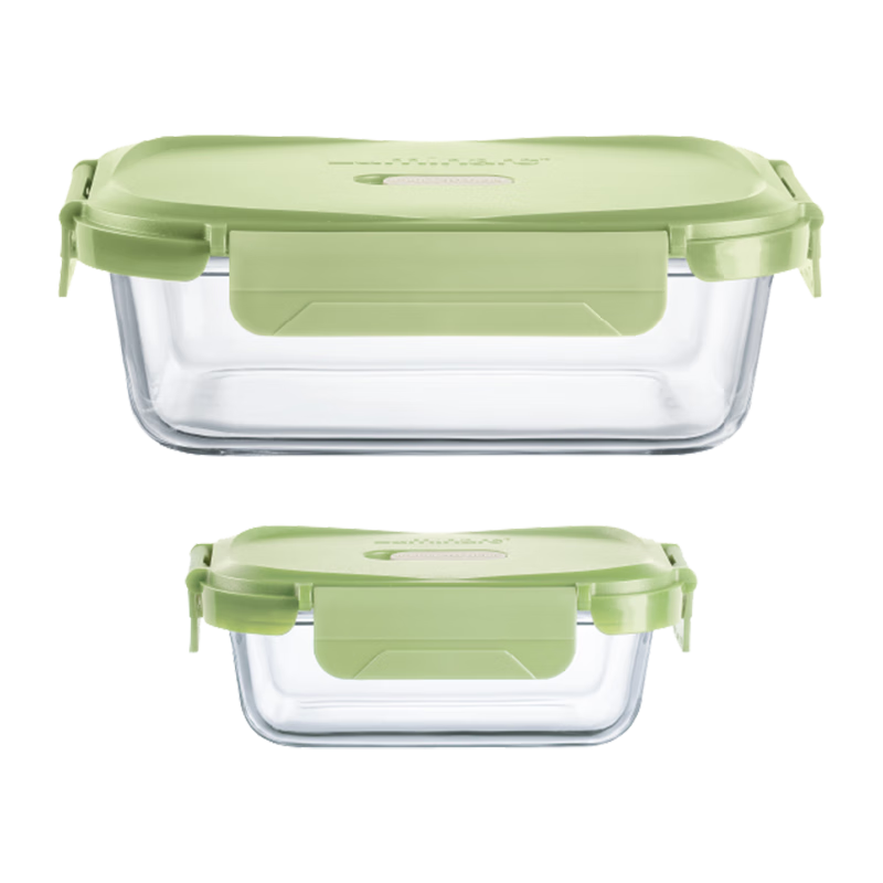 Luminarc Glass Food Storage Containers Set of 2, High Borosilicate Glass Food Containers, Microwave Safe