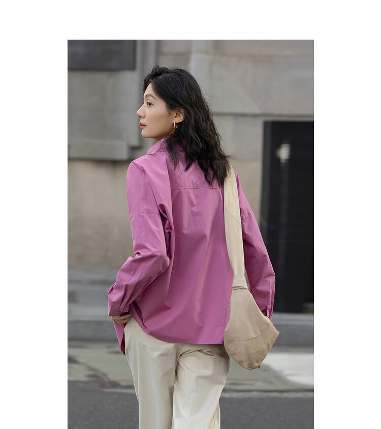 Dme [Chunmian Island] Spring Japanese-Style Retro Simple Lapel Shirt, Comfortable Loose-Fitting Concealing Blouse, Women's Top 4
