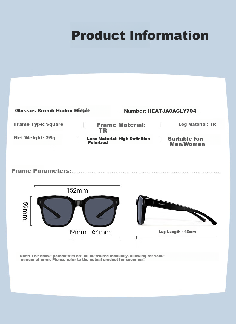 HLA Sunglasses Clip-On for Myopia Glasses, Foldable Polarized Sunglasses for Men And Women, Driving UV Protectio 10
