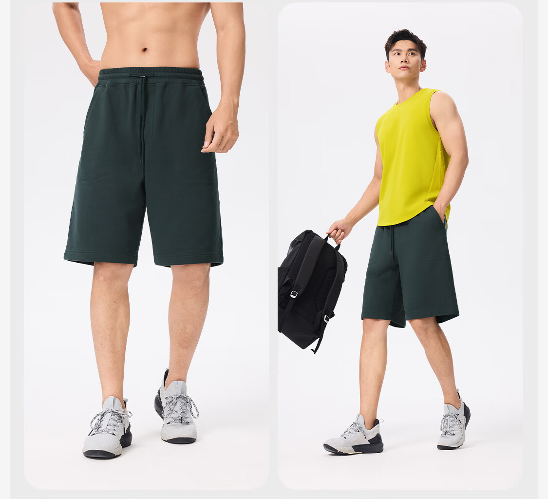 Keep Men's Sports Shorts, 2025 Fitness Running Five-Point Pants, Pure Cotton Casual Pants, Dark Gray, 2XL 13