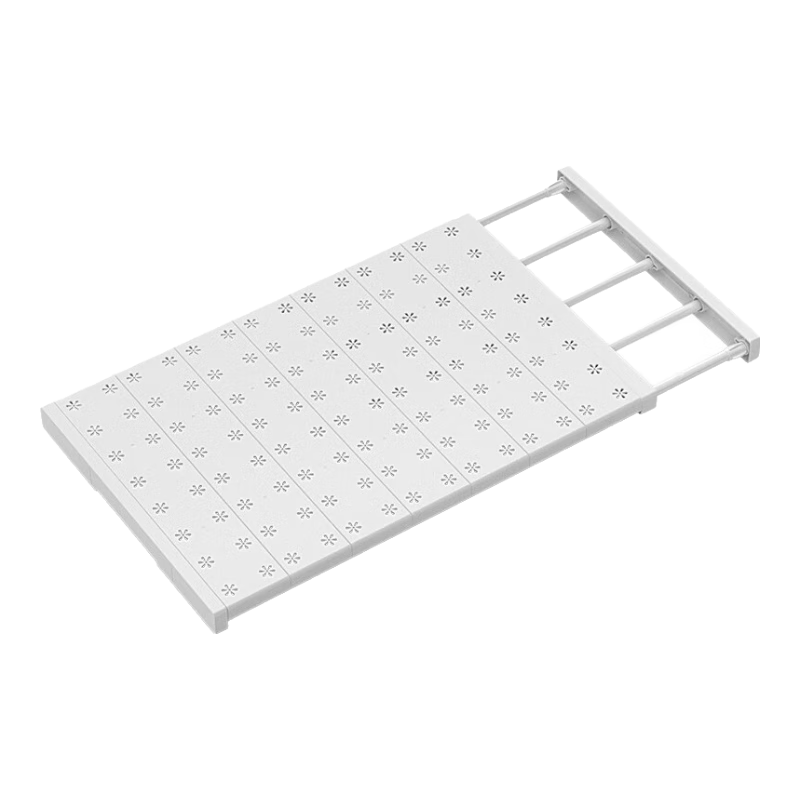 Shuranjia Extendable Wardrobe Divider Shelf, Internal Partition Board, Layered Rack, White Steel Tube, Width 36cm, Length 38-60cm