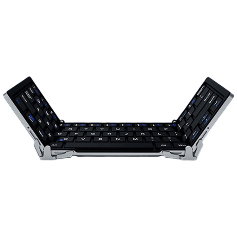 B.O.W Hangshi HB066 Foldable Wireless Bluetooth Keyboard Compatible with IPad Tablet Phone Computer Universal Office Mini Keyboard Standard Version Black