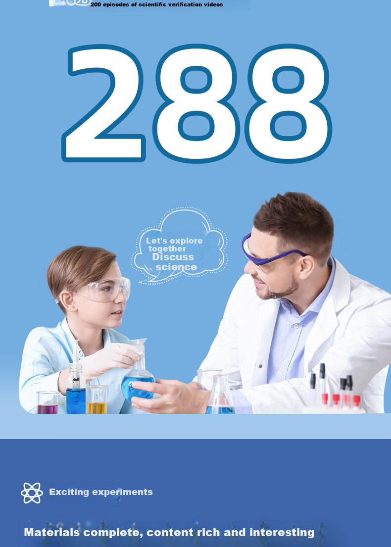 Jiabolan Children's Science Experiment Kit, 288 Scientific Experiments, Educational Toys for Kids Aged 4-15, Birthday Gift 12