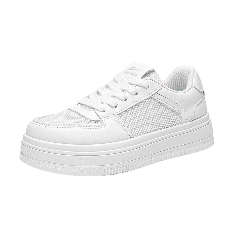 Warrior Summer Breathable Mesh Panel Women's Comfortable Versatile Thick Sole Height Increasing Casual Shoes White Size 39