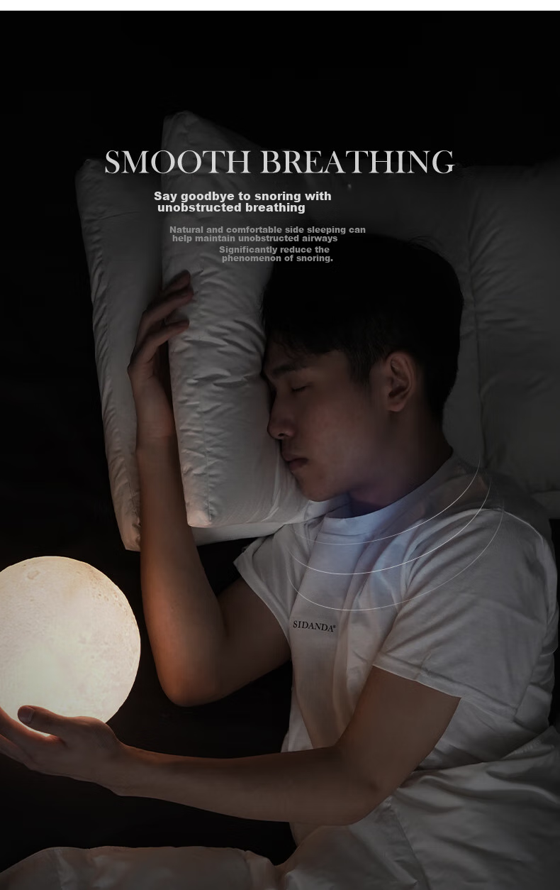 SIDANDA Pillow Core, 95% Goose Down Pillow, Side Sleeping Pillow, Feather Pillow, Half-Side Lying Pillow, Double-Layer Support Structure, Medium Pillow 7