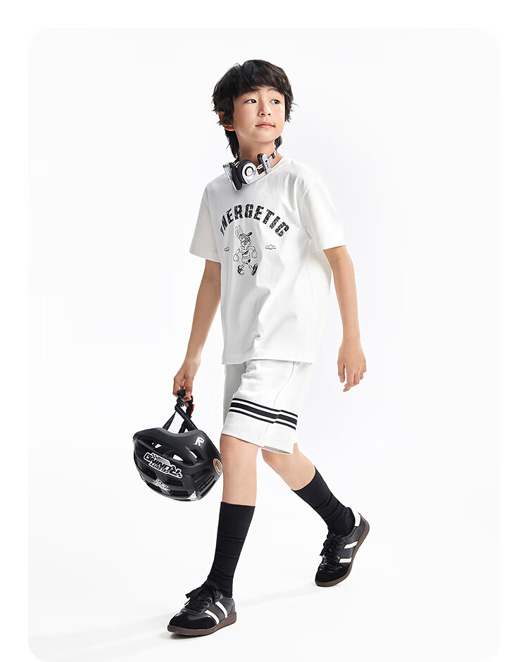 Annil Children's Clothing, Boys And Girls Round Neck Short Sleeve T-Shirt, 2025 Summer New Style, Pure Cotton, Sports Casual, Quick-Drying, Breathable 7