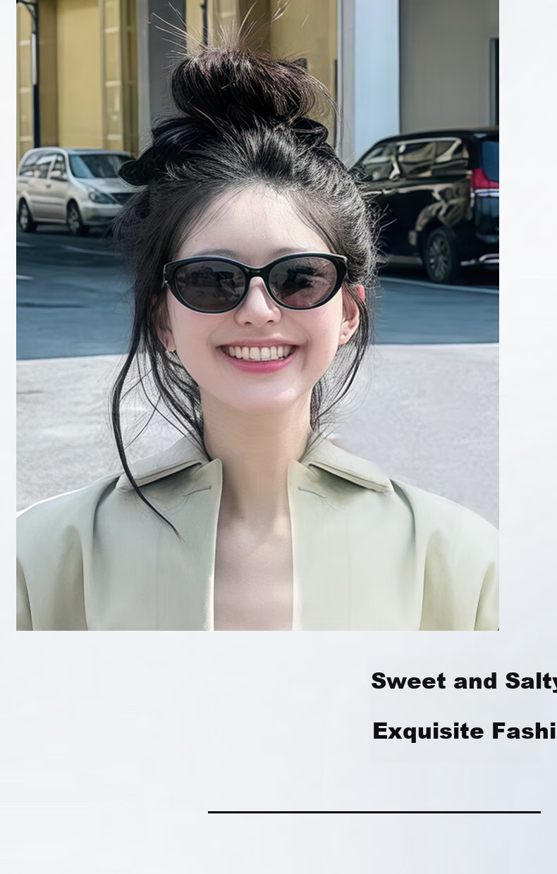 LOHO Cat Eye Sunglasses for Women, Round Face Sun Glasses, Travel Photography, High-End Look, Driving-Specific UV Protectio 5