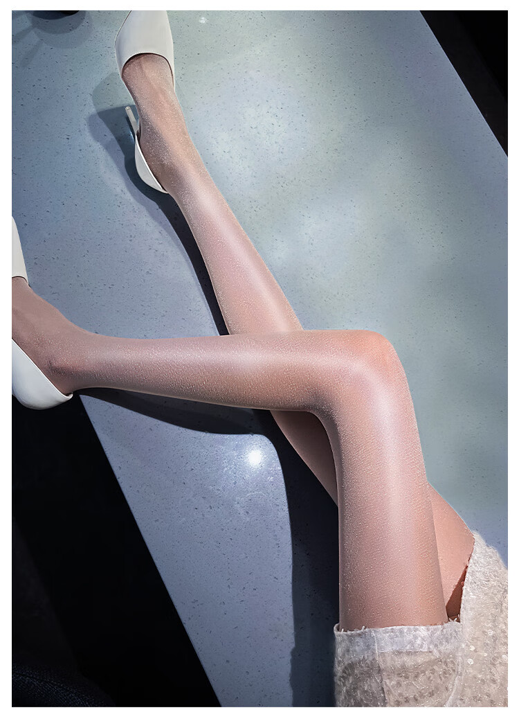 LangSha Pearl Sheer Ultra-Thin Sexy Black Stockings Lingerie Pure Desire Slightly Shiny Nude Pantyhose Black 3-Pack 11