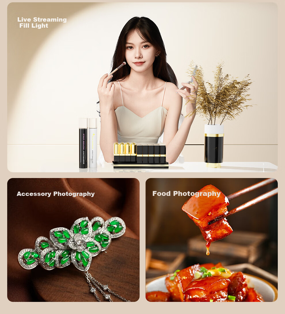 Beiyang 100W Live Streaming Fill Light, Professional Indoor Photography Light for Portraits, Desktop Jade And Jadeite Jewelry Shooting, Overhead Photography LED Panel Light, Constant Soft Light, Face Light, Flat Panel Light 3