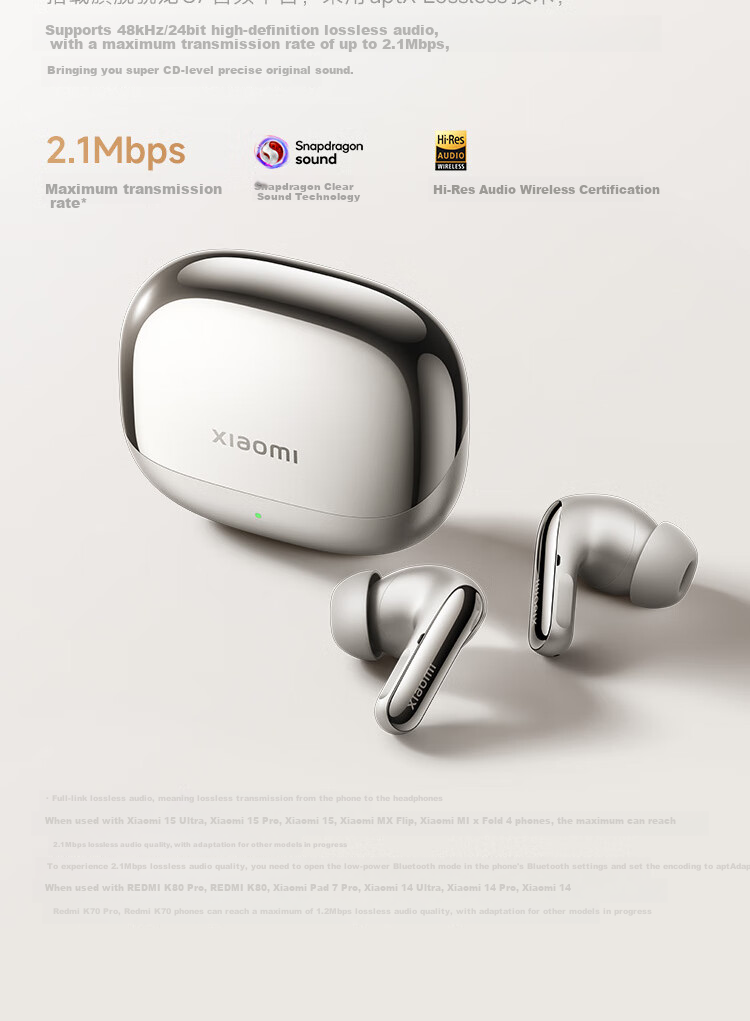 MI Buds 5 Pro In-Ear Noise-Cancelling Translation Recording Bluetooth Earphones Compatible with Android And Apple Phones, Wi-Fi Version, Phantom Black 3