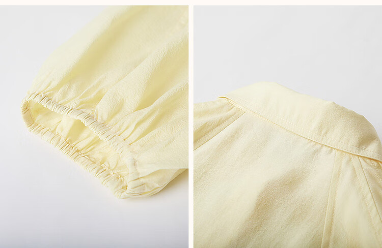 Demana [Su Jian Aesthetics] Summer Acetate Polyester Shirt with Panel Stitching and Elastic Lantern Sleeves Women's Top 12