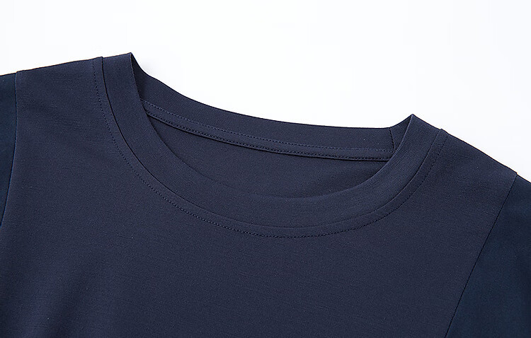 Dme [50 Pieces of Pure Cotton Brocade] Summer Elegant Office Round Neck Tie-Up Spliced Mid-Length Slimming Women's Dress 5