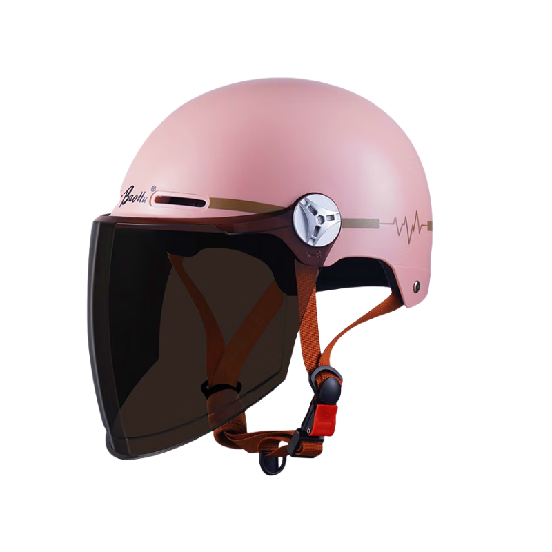 Baohu New National Standard 3C Certified Electric Motorcycle Helmet Summer Half Helmet Unisex Four Seasons General Girl Pink [Sun Protection Long Visor]