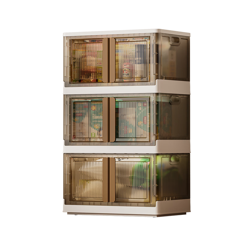 JD Original Wardrobe Storage Box, Cabinet Storage Unit, Bedroom Home Use Children's Simple [Shared Top Cover], 64cm Wide, 3 Layers