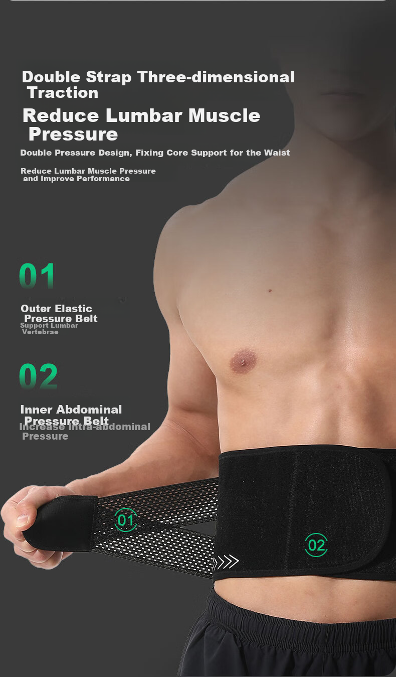 ANTA Back Support Belt for Men And Women, Universal Lumbar Disc Herniation Strain Prolonged Sitting Waist Belt Fitness Running Hiking Protective Waist Brace 3