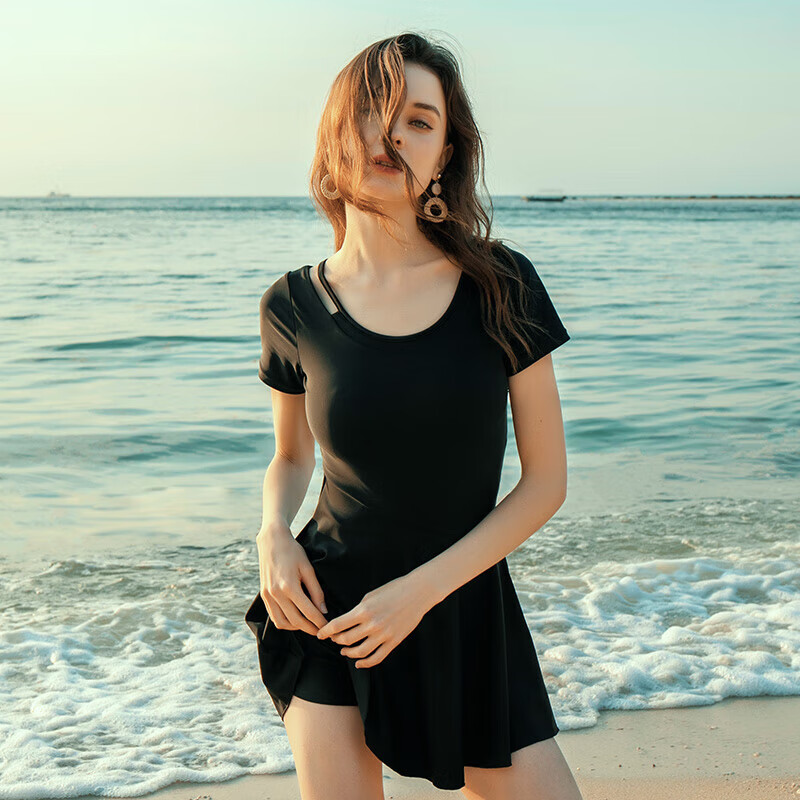 HEATWAVE Women's Swimsuit Summer 2025 New Sexy Black Hollow Strap Design L