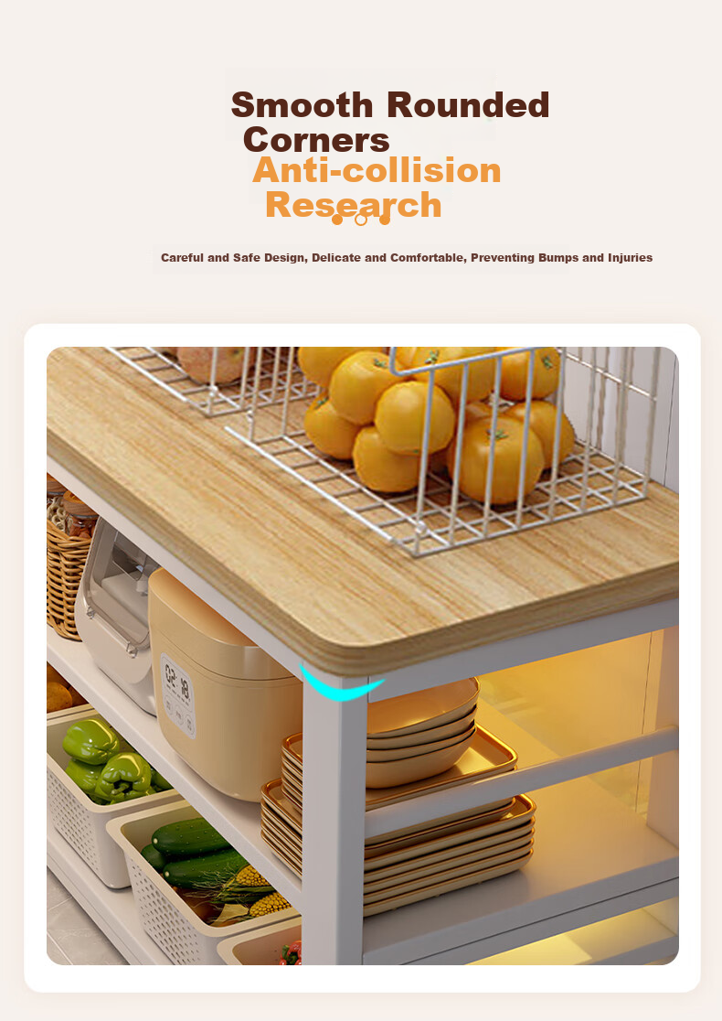 Quanpinwu Kitchen Storage Rack, Floor-Standing Multifunctional Cutting Table, Multi-Layer Sideboard, Cookware Storage Cabinet, Narrow Cupboard, 24 10