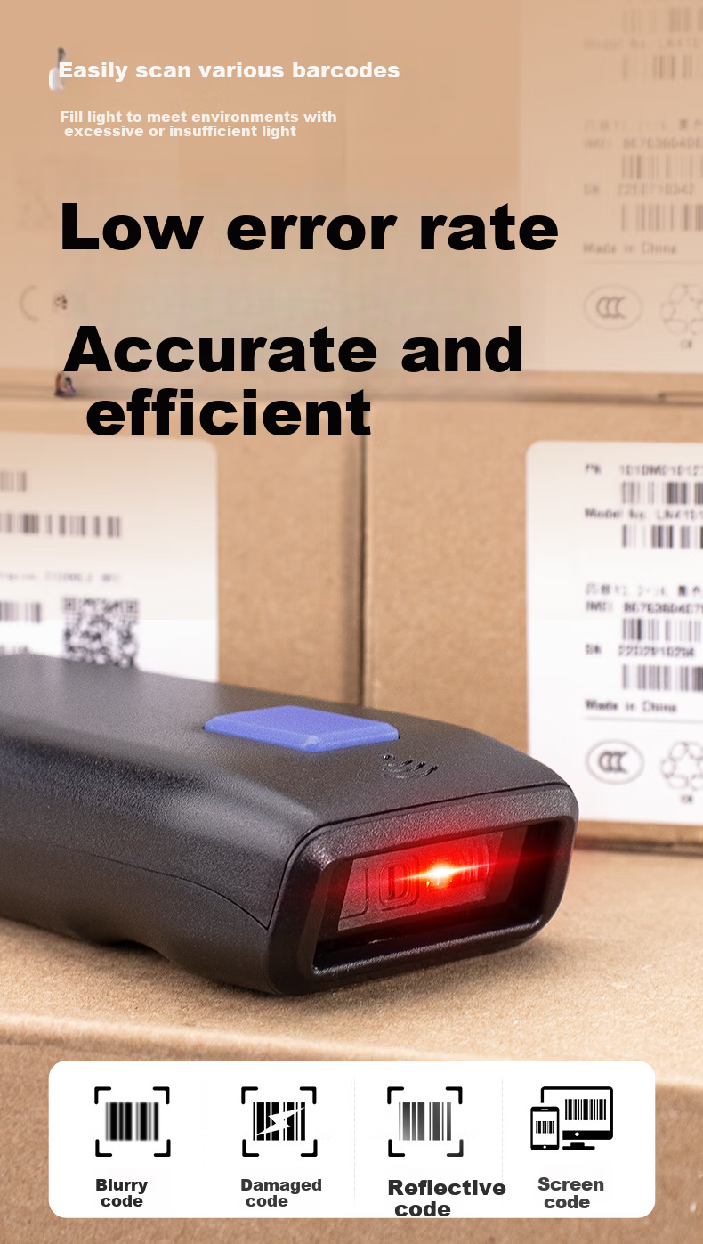 NETUM Xunlei Wireless One-Dimensional Bluetooth Scanner Gun Portable Barcode Scanner Warehouse Inbound/Outbound Inventory Barcode Machine Inventory Scanner Barcode NT-2100 (Black) 3