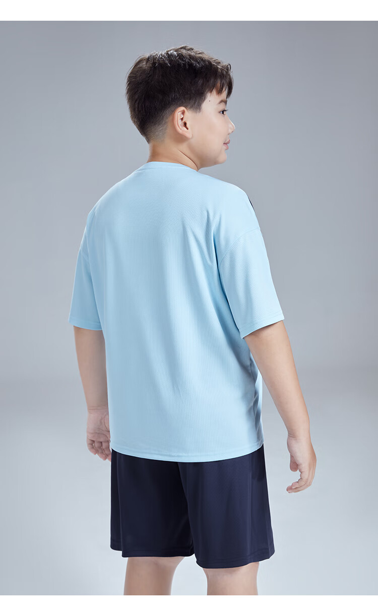 Xiaozhutuoni Boys' Sportswear Set, Children's Summer Mesh Quick-Dry Outfit, Plus Size Clothing for Older Childre 3