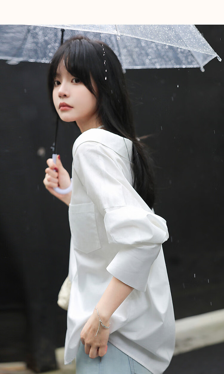 Dme [Pure Cotton Dominant Area] Spring And Autumn Korean-Style Slightly Chubby Pear-Shaped Shirt, Off-Shoulder, Tie-Waist, Concealing Shirt, Women's Top 15